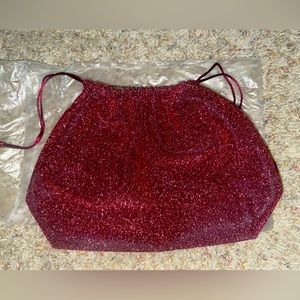 Sparkly maroon satchel bag